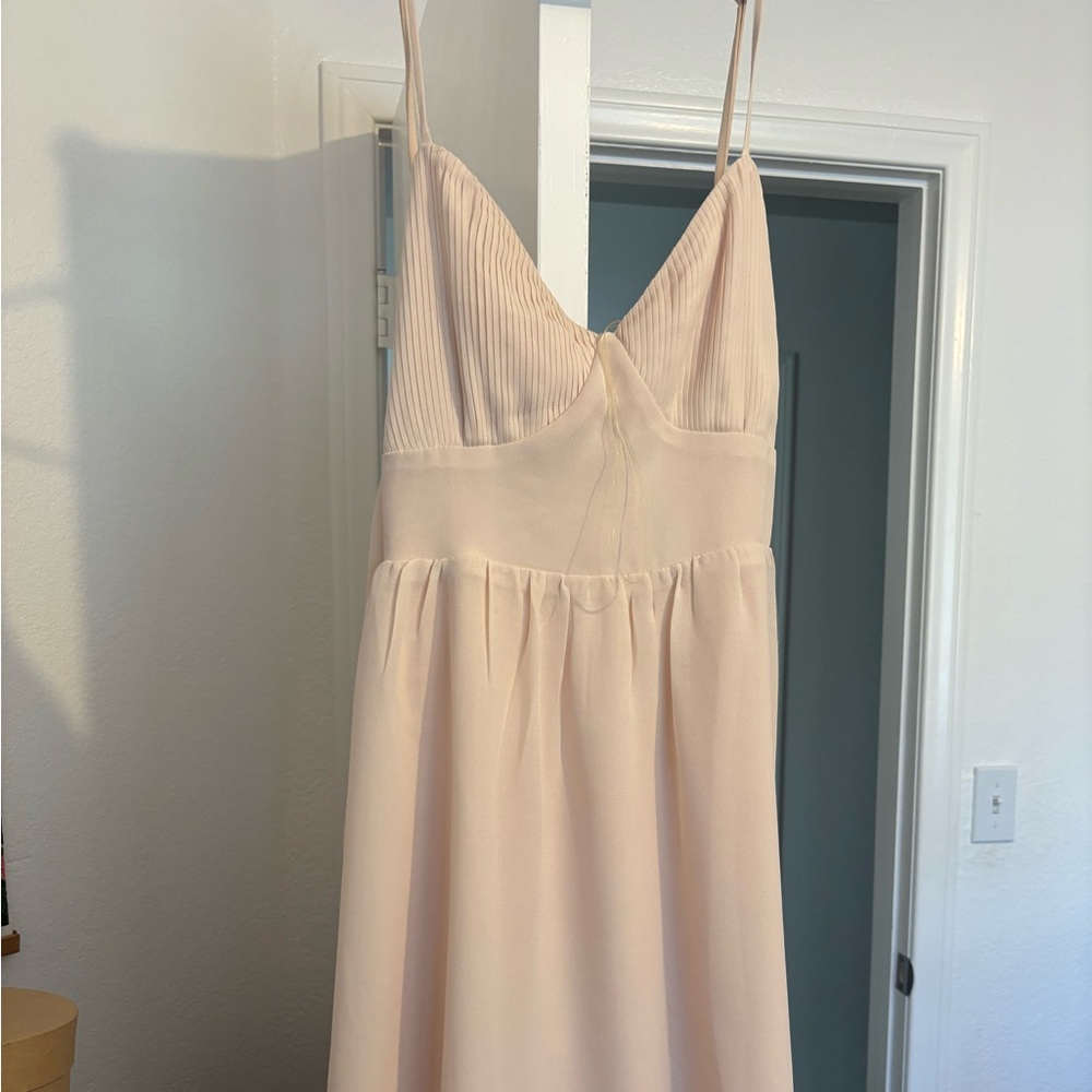 Cream Satin Chemise with Adjustable Straps